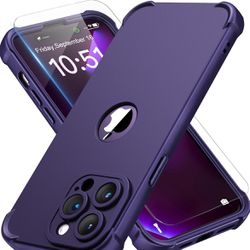  for iPhone 14 Pro Max Case, with [2 x Screen Protectors] [10 Ft Military Grade Drop Test] [Camera Protection] 360° Shockproof 