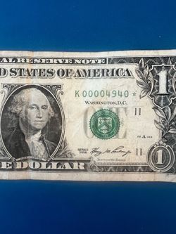 2006 One Dollar Washington very Low Numbers
