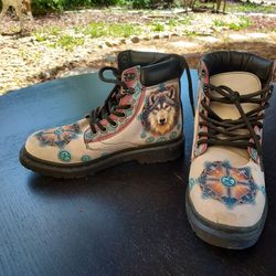 Lightly Used Custom Wolf Boots
