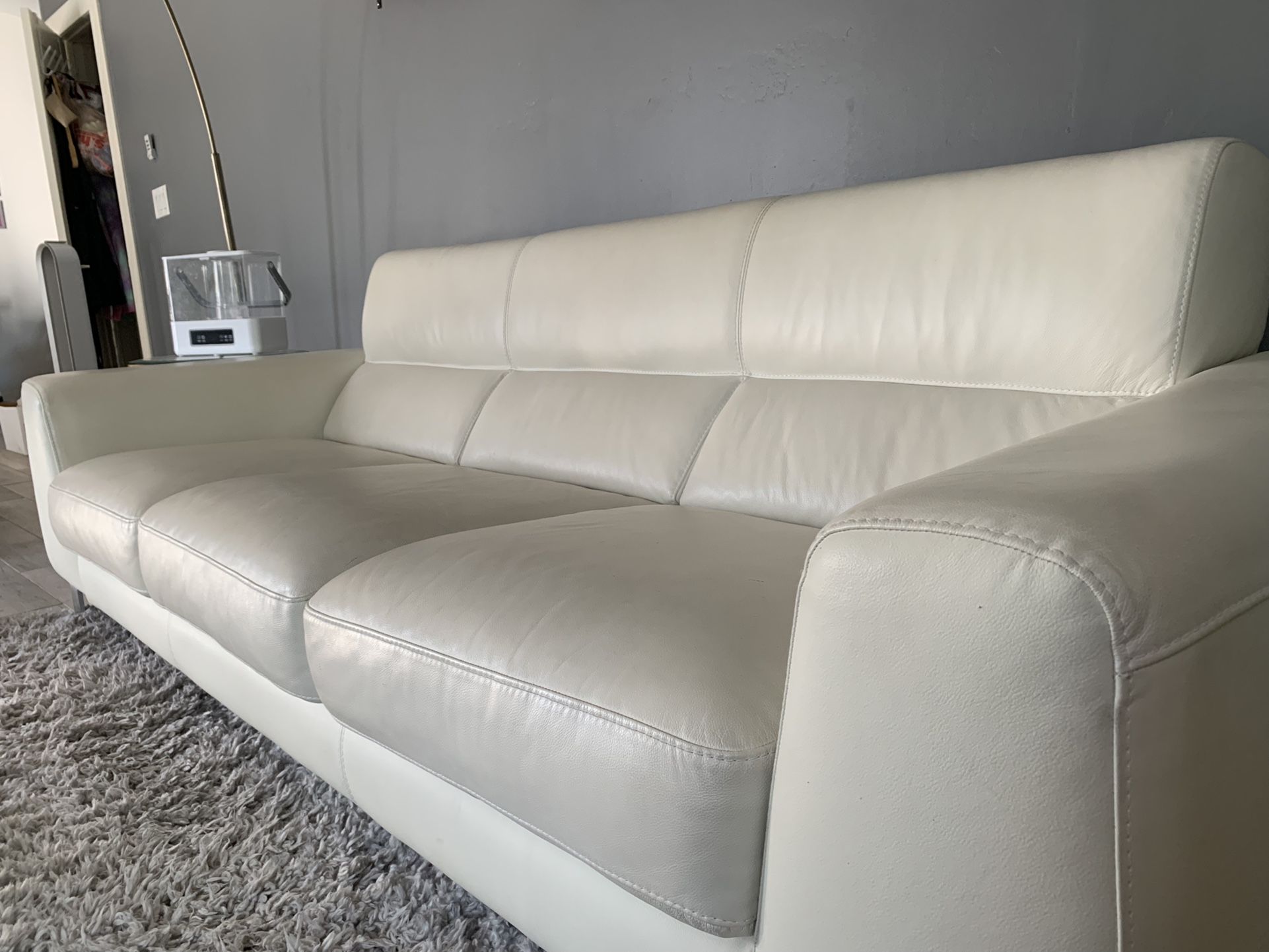 White Leather Couch Made in Italy - Great Condition 