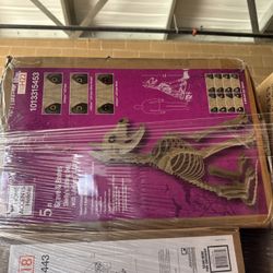 5 foot grave, Skelly sitting dog with life eyes