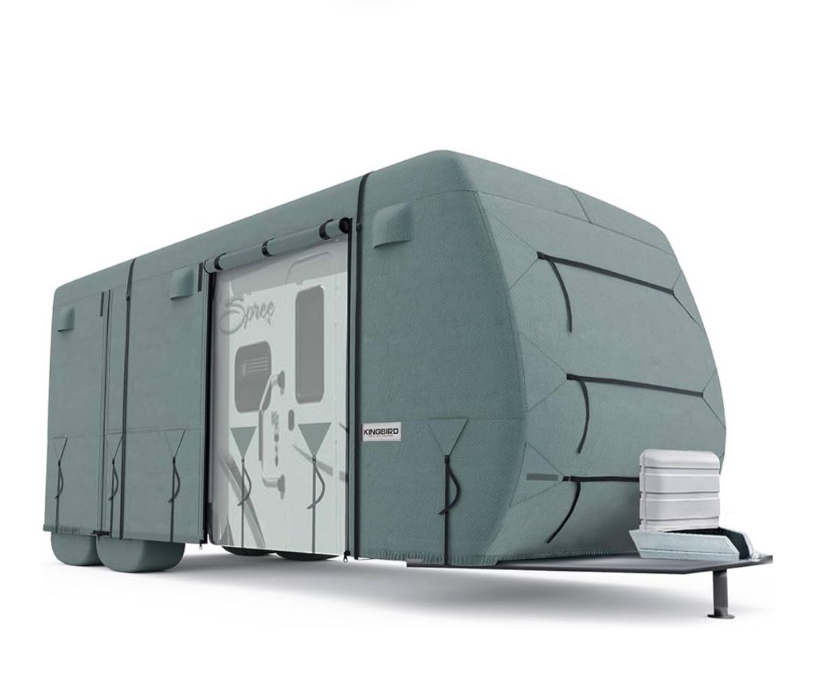 Travel Trailer RV Cover Extra-Thick 4 Layers Anti-UV Top Panel