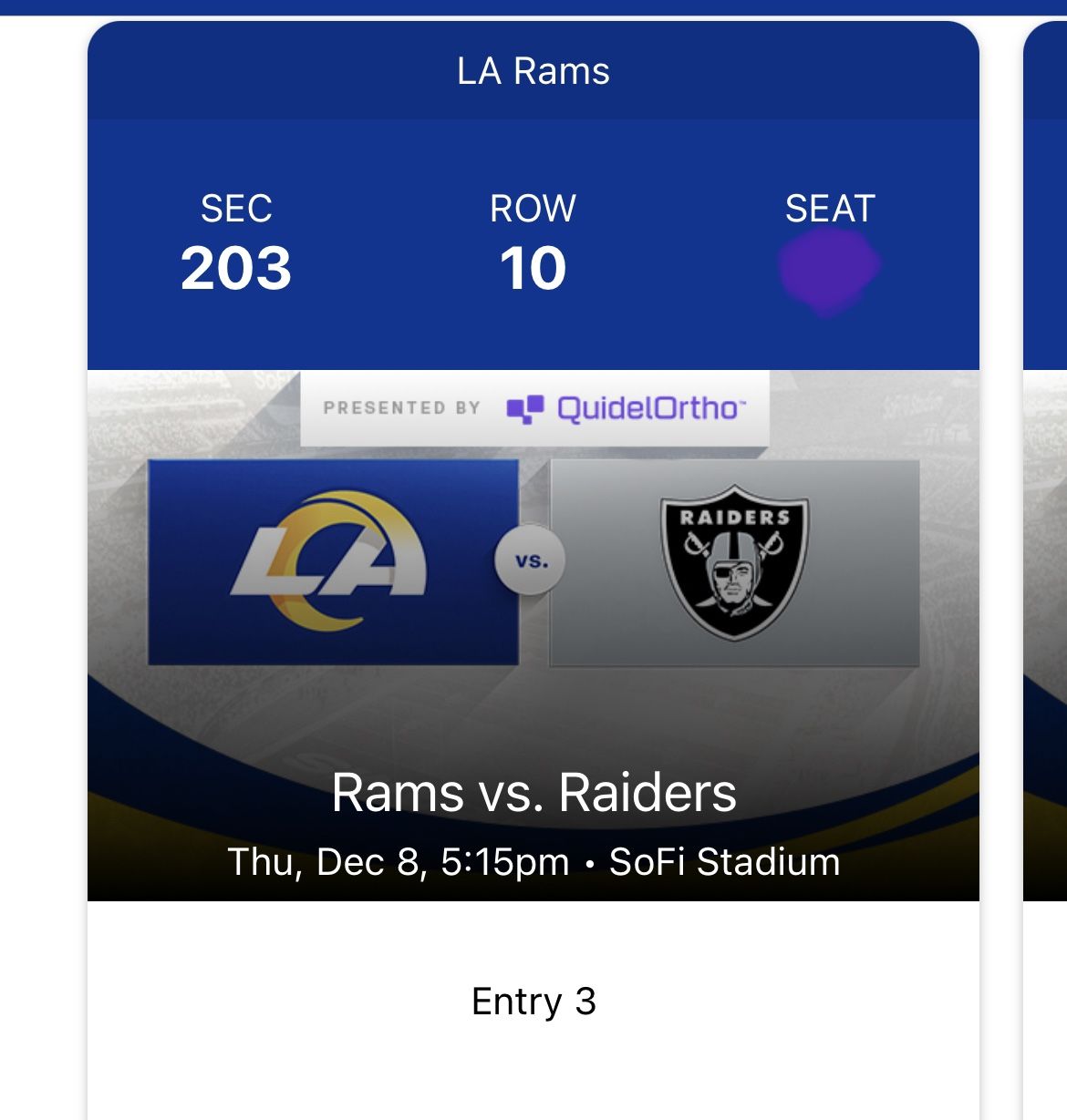 Rams Vs Raiders 1 Ticket 