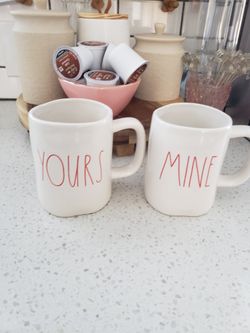 Rae Dunn Yours & Mine Valentine's Mug Set