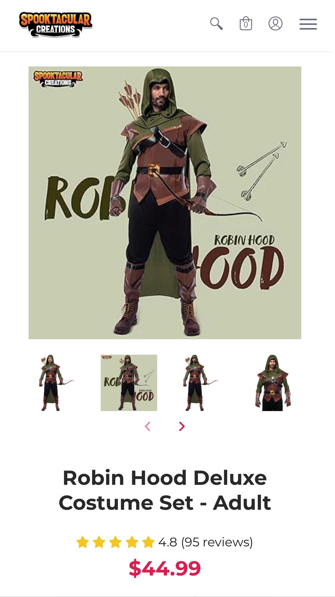 Robin Hood Deluxe Costume Set - Adult  (large)