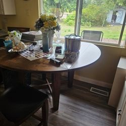 Matching Fining Table With Chairs, And Side Hutch (Built In Wine Rack)