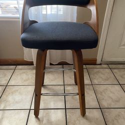 Mid Century Modern 26" Bentwood Frame Swivel Seat Stool Chair
