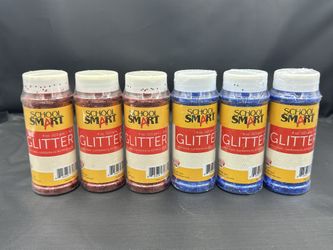 School Smart Craft Glitter, 4 Ounce Jar, Red & Blue