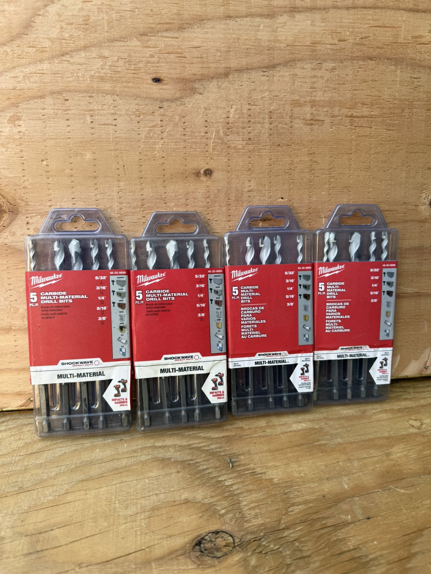 Milwaukee SHOCKWAVE Carbide Multi-Material Drill Masonry Bits Set (5-Pack) $20 Each Cada Uno