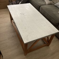 Metal And Wood Coffee Table 