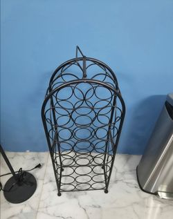 Vintage Mid-Century Modern 17-Bottle Wrought Iron Wine Rack – Arthur Umanoff Style