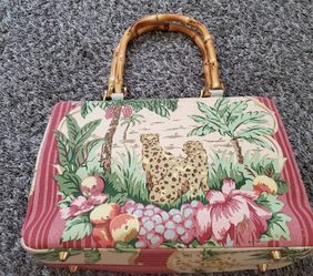 Y2K BIG CAT CHEETAH JUNGLE THEMED EMBELLISHED HANDBAG Animal Lovers
