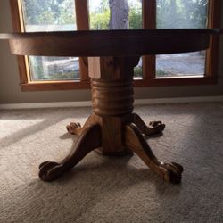 Round Antique Oak Dining Table