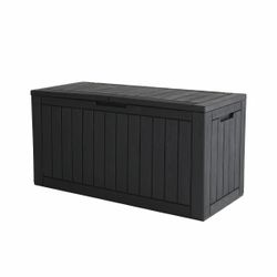 120 Gallon Resin Deck Box – Lockable, Waterproof Outdoor Storage