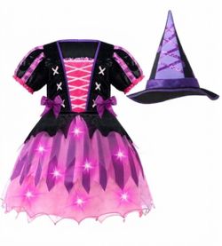 Girls size 8 (medium) Spooktacular Creations Girls Light-Up Witch Costume