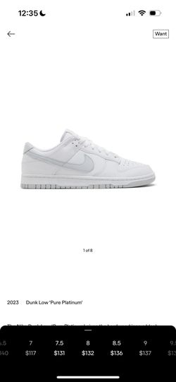 NIKE DUNK LOW PURE PLATINUM