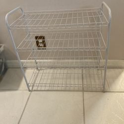 4 Tier Metal Shoe Rack  23 1/2”W x 11 3/4”D x 24”H