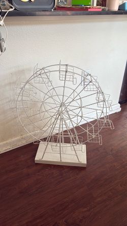 CB2 White Wire Ferris Wheel Sculpture