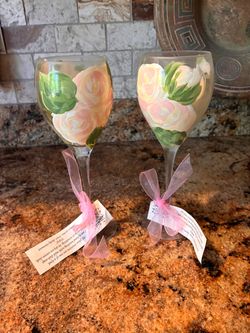 NEW Hand painted Champagne Glasses