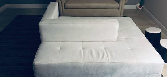All white 2 sided Suede Square Couch