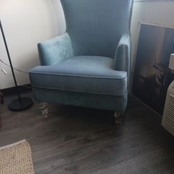 Baby Blue Wingback Chair 