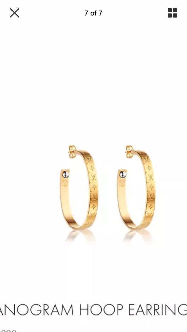 Louis Vuitton Nanogram hoop earrings (M00220)