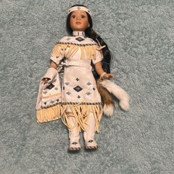 Porcelain Native American Doll