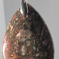 Necklace A49638 50X32X4mm Agate Pendant