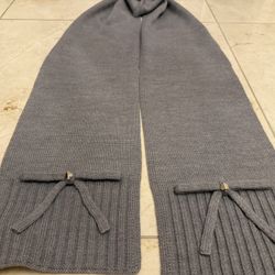 NWOT Kate Spade Scarf with Bows and Embellishments Heather Brown