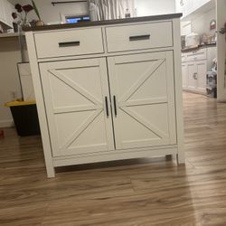 Shelf (white and dark brown) 31.5” H x 31.5” L x 11.75 D