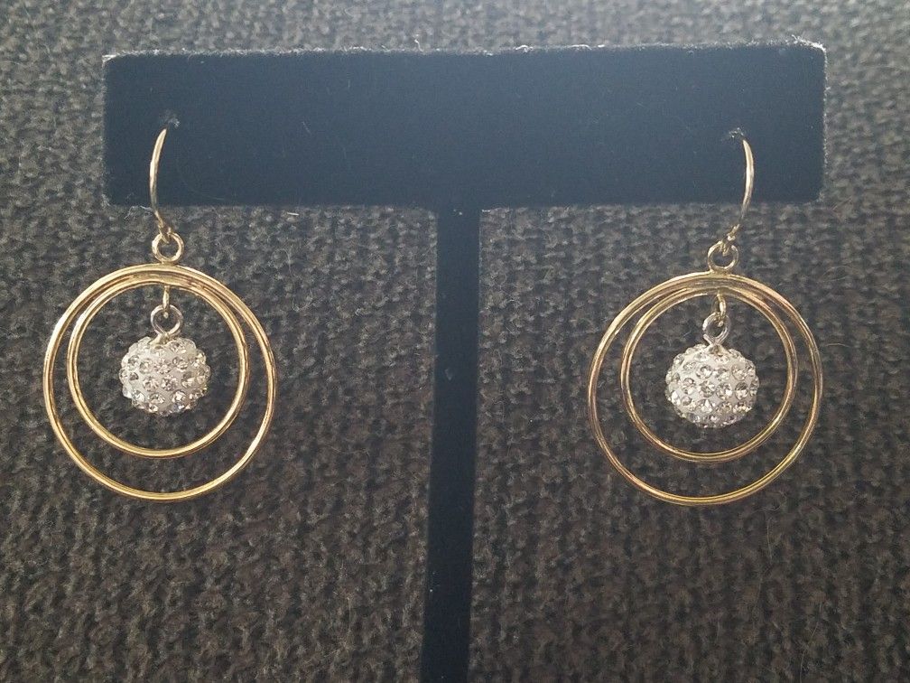 Gold hoops with silver beads