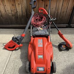 Black+Decker Electric Yard Bundle – Mower, Trimmer, Blower + Extension Cord