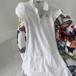 BURBERRY GIRLS TENNIS DRESS NEW WITHOUT TAG 100% AUTHENTIC WHITE SOZE 12