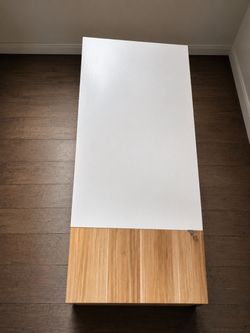 Two-Tone White and Wood Study Table