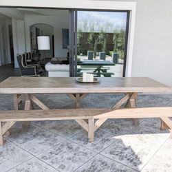 Custom Dining Table Farmhouse Country French Modern Rustic Solid Wood Set Restoration Hardware Insp Bench Hand Built Round Oval Counter Breakfast  