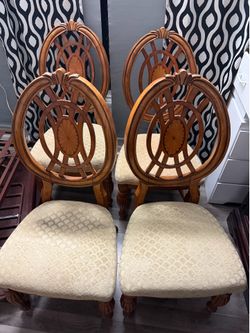 4 wooden chairs