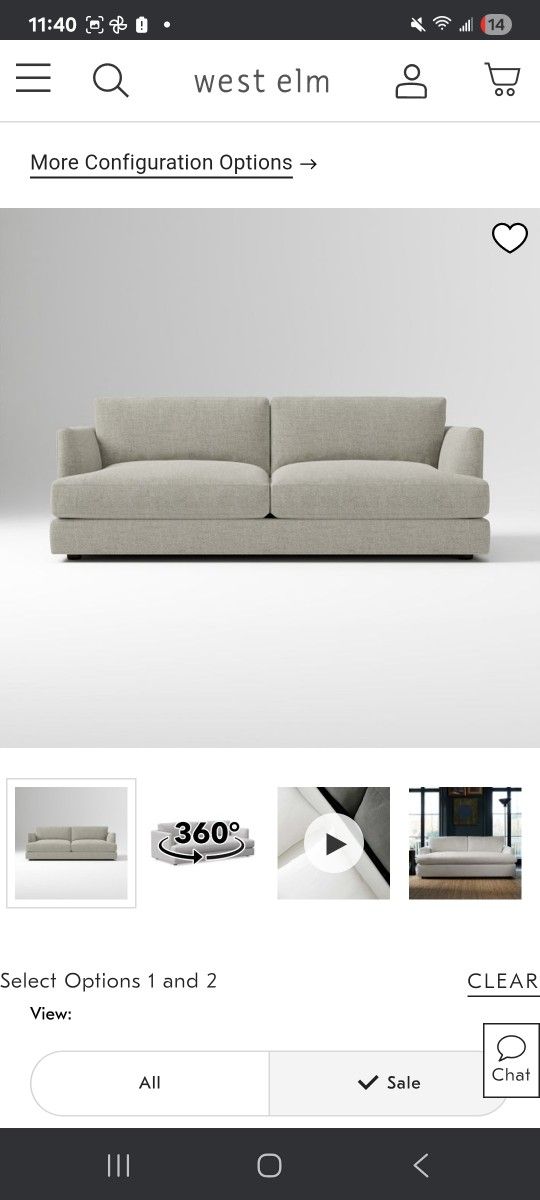 West Elm Haven Queen Sleeper Sofa 79"