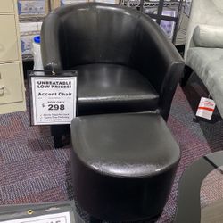 Accent Chair with Ottoman Only $298!