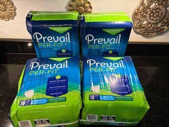 Prevail Per-Fit Daily Briefs LG (45"-58") 4-Packs of 18 (Total 72) Max Absorbent