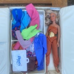 Vintage Darci Doll with Carrying Case and Clothes