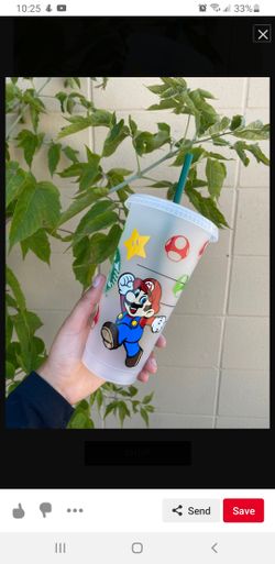 Mario Brothers reusable starbucks cup