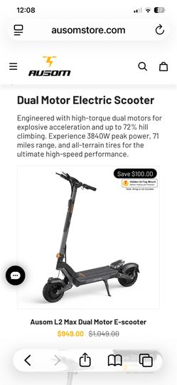Scooter Dual Motor Ausom L2 Max