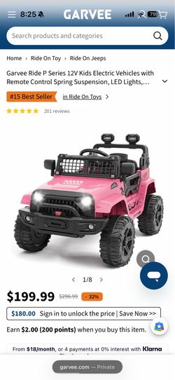 rvee Ride P Series 12V Kids Electric Vehicles with Remote Control Spring Suspension, LED Lights,