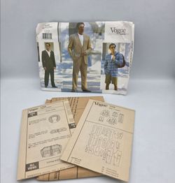 Vogue 1753 UNCUT Mens Sewing Pattern Suit Pants Shorts Jacket 44-46-48 Plus Xras