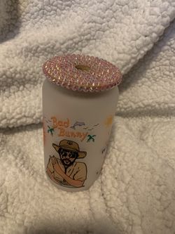 Bad Bunny Glass Cup