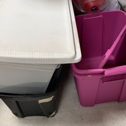 Large Plastic Tubs With Lids (10 Available) $5 Each