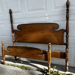 Full Size Antique Headboard Footboard And Rails