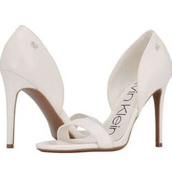 Calvin Klein White Heels Size 5 Bridal Stiletto Sandals