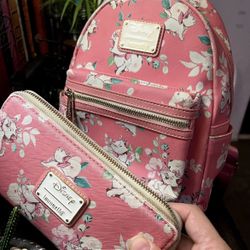 AUTHENTIC LOUNGEFLY ARISTOCAT BAG W/ MATCHING WALLET