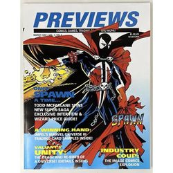 READ 1st - 1992 Previews Comics Vol II No. 3 1st SPAWN W/POSTER + CARDS